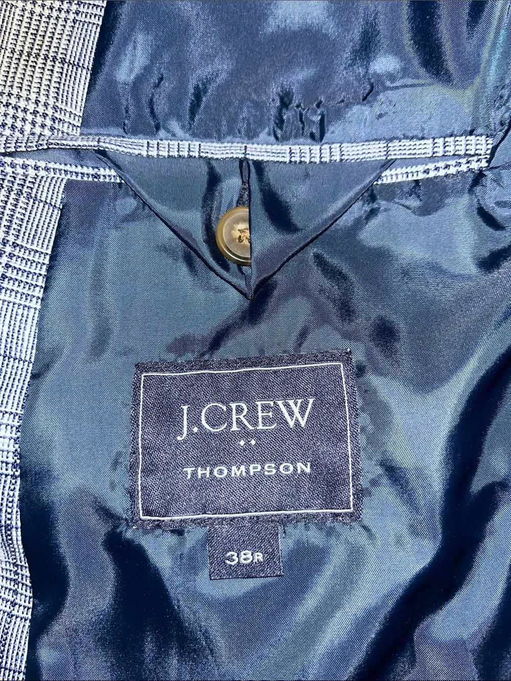 J Crew Thompson Blazer Summer Sportcoat Sport coat Linen Jacket 36R Houndstooth